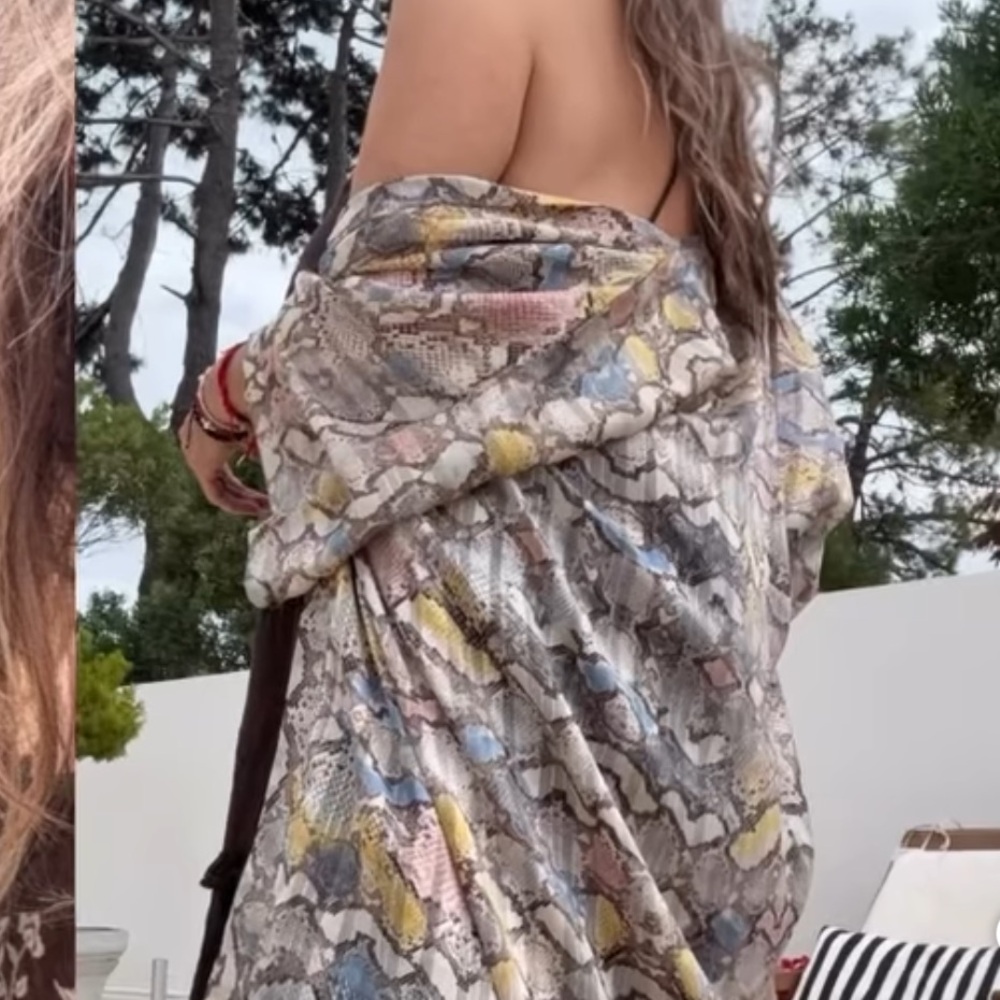 NWT Colorful Snake Print Coverup semi sheer